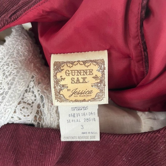 Vintage Gunne Sax Beautiful Corduroy Cotton Pinafore Prairie Dress XS 0 2 - Picture 3 of 8